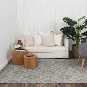 Brand Ventures Diego Geometric Grey Multi Wool Rug DIEG04