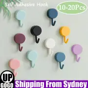 10/20PCS Strong Self Adhesive Hook Kitchen Bathroom Stick On Wall Door Hanger AU