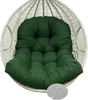 Replacement Hanging Chair Cushion, Hanging Egg Chair Cushion, Washable Zippered Rocking Chair Cushion, Thicker Patio Hanging Egg Chair Pad, Garden Hanging Basket Chair Seat Dark Green 47" x