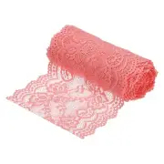 6 Inch Wide 5 Yard Lace Ribbon Floral Pattern Pink Red Lace Trim Ribbon