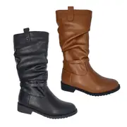 Grosby Prisha Girls Youth Shoes Fashion Boots Long Mid Length Zip Side