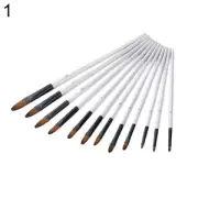 12Pcs Wood Handle Artist Painting Brushes Set Acrylic Watercolour Craft Tool 23