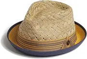 [DASMARCA] Blake Summer Multi Coloured Straw Trilby Hat - Oak XL, Oak, X-Large, Oak, XL