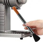 Machine Brush,Soft Bristles Grinder Cleaner Brush with Alloy Handle - Multifunctional Integrated Effective Coffee Machine Supplies for Manual Grinder