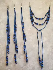 WOW!! Horse Tail / Mane Beads Bling, Arabian, AQHA, Friesian, etc. BLACK / BLUE