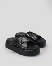Ava And / & Ever Chunky Buckle Slides Size 8 Come With Box Only Worn Once