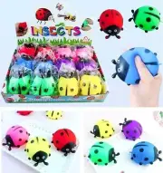 12 pcs Lady Bug Squishy Mesh Mochi Squeeze Toy Party Favor Gift Bag Filler