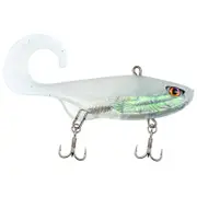 85mm Chasebaits Curly Vibe 2.0 Heavy (23g) Soft Vibe Fishing Lure - Milk Flash