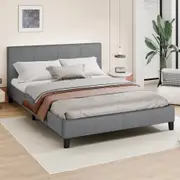 ALFORDSON Bed Frame Double Size Mattress Base Fabric Grey