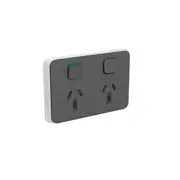 Clipsal Iconic Series Skin Powerpoint Switch Horizontal Twin 10A 250V - 3025C-AN