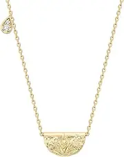 PAVOI 14K Gold Plated Engraved Coin Pendant | Byzantine Coin Necklace | Bohemian Necklace