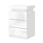 LED Bedside Table Side Table High Gloss White