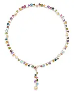 Marco Bicego 18K Yellow Gold Africa Multi Gemstone Bead & Diamond Adjustable Lariat Necklace, 18