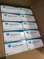 Medical Face Masks Earloop 3 Ply Blue 50 per box 20 boxes ASTM F2100 Level 1