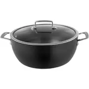 Pyrolux Ignite 30cm/7.4L Aluminium Stew Pot w/Lid Non-Stick Cookware Round Black