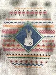 BUNNY & EASTER EGG HAND PAINTED NEEDLEPOINT CANVAS 13 Count Mesh