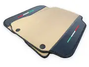 Genuine Carbon Fiber Leather Floor Mats For Ferrari 812 Superfast Beige Carpet (for: Ferrari)