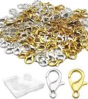 120 Pcs Stainless Steel Lobster Claw Clasps Jewelry Fastener Hook Clasps