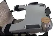 Tray Table, Dining Table Board with Mobile Phone Stand/Cup Holder/Card Slot, Portable Detaable Lap Tray Accessories for Writing Reading