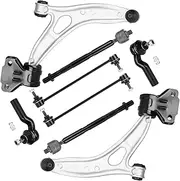 Front End 10pc Suspension Kit for Ford Focus 2012 2013 2014 2015 2016, 2 Lower Control Arms 4 Outer & Inner Tie Rods 2 Sway Bars Replacement