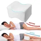 Memory Foam Knee Pillow Sciatica Cushion Wellness Orthopedic Wedge Contour Leg