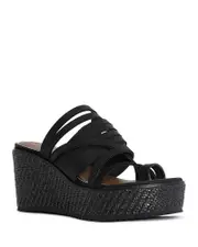 Donald Pliner Women's Leather Toe Loop Wedge Slide Sandals