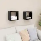 4-Piece High Gloss Cube Floating Shelves Set DIY Wall Mount Display Shelf Black
