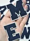 Navy Blue Letters Embroidery Patches Applique Iron on For Clothing Sewing Name