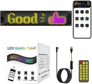 Programmable Car LED Sign – -Controlled Display, Customizable Text | Scrolling Message Board, RGB Light Panel, Flexible Screen for Vehicle Window, Storefront, Event, Promotion, Decor