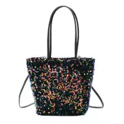 Women Sequin Bucket Handbag Ladies Fashion Shoulder Messenger Bag Fashion Ladies Travel Shoulder Messenger Sling Bags