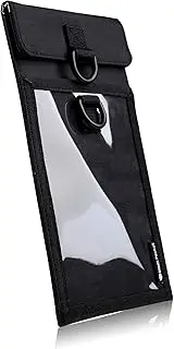 SLNT Lock Out Tag Out Locking Cell Phone Faraday Sleeve with Silent Pocket - Weatherproof Nylon, LOTO Signal Blocking Device Shielding for Most Phones, Keyfobs - Privacy & Anti-Hacking (Black, Medium)