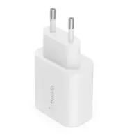 Belkin Boost Charge USB-C PD 3.0 PPS Wall Charger 25W - White (WCA004auWH), Compact and Travel-Ready,A Smarter, Faster Charger, 2 Years Warranty WCA004auWH
