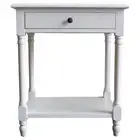 French Provincial Bedside Lamp Table Nightstand in White