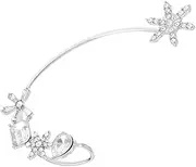 [TEMPNAP] Zircon Snowflake Ear Cuff Big Hoop Earrings Non Piercing Clip on Earrings Fashion Accessory