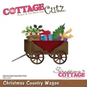 Christmas Country Wagon Tree Presents Holly Ivy Berries CottageCutz Metal Die