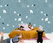 3D Cartoon Polar Bear G14660 Wallpaper Wall Murals Removable Self-adhesive Honey