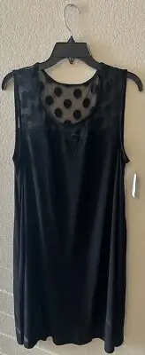 Nina Leonard Illusion Dress In Black Size XL NWT
