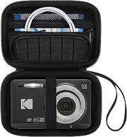 Canboc Carrying Case for Kodak PIXPRO FZ45/ FZ55/ FZ43/ FZ53 16MP Digital Camera, Video Vlogging Camera Bag, Zipper Mesh Pocket fit Cable, Black (Case Only)