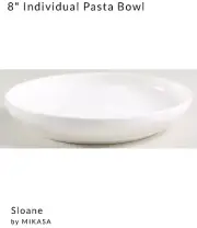 New Mikasa Sloane Set of 4 Pasta/Salad Bowls 8" Bone China White