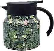 Vintage Floral Pattern Tea Teapot Built-in Infuser, Peshoriadm Teapot, 1000ml Stainless Steel Floral Pattern Tea Pot, Stainless Steel Thermal Carafe with Lid for Hot Drinks (A)