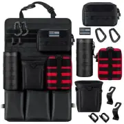 Tactical Car Back Seat Organizer with 4 Molle Pouches and Headrest Hooks, Uni...