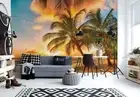 Beach photo wallpaper 312x219cm LIVING ROOM feature wall mural decor orange