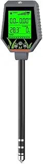 MEFESE Multifunctional High Accurancy Soil PH Tester Soil EC Test Tool Handheld Soil Detect Device Soil PH/EC/Sunlight Intensity/Fertility/Temperature/Moisture Detector Garden Planting Soil Detector