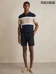 Reiss Navy Deck Drawstring Chino Shorts (AP8511) | $180