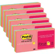 6 Packs Post-It Pop-Up Notes For Dispenser 76x76mm Capetown Colours 6 Pads BULK
