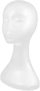 HONITANO White Female Mannequin Head Art Display Model for Wigs Hats Scarves Lightweight Stand for Professional Styling Design Showcase