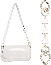 uxcell Bag Extender Chain, 1 Pcs Purse Strap Extenders Heart Shape Chain Purse Making Supplies for Replacement Handbag Shoulder Bag Wallet Decoration, White