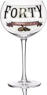 Boxer Gifts GWG340 Age ‘Forty – Aged Prohibition Style Gin Bloom Glass | Glassware Perfect for a 40th Birthday | Packaged in a Vintage Gift Box