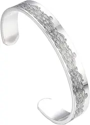 SAFIGLE Titanium Steel Bracelet for Daughter Silver Bangle Memorial Wrist Chain