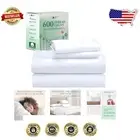 Cooling Luxury Split King Sheets - 5-Piece Cotton Sateen Set with Elastic Fit